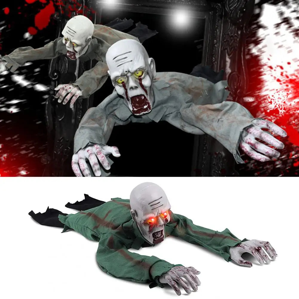 NEW Arrivals Halloween Crawling Ghost with Realistic Postures Spooky Halloween Crawling Ghost Decoration with Sound Glowing for Haunted House Outdoor Garden Lawn Courtyard Decor