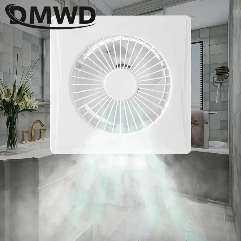 4/6/7 inch Air Ventilator Ultra-Thin Panel Pressurized Exhaust Fan Bathroom Kitchen Waterproof Air Purifier Wall Window Duct Smoke Odors Removal Extractor Fan
