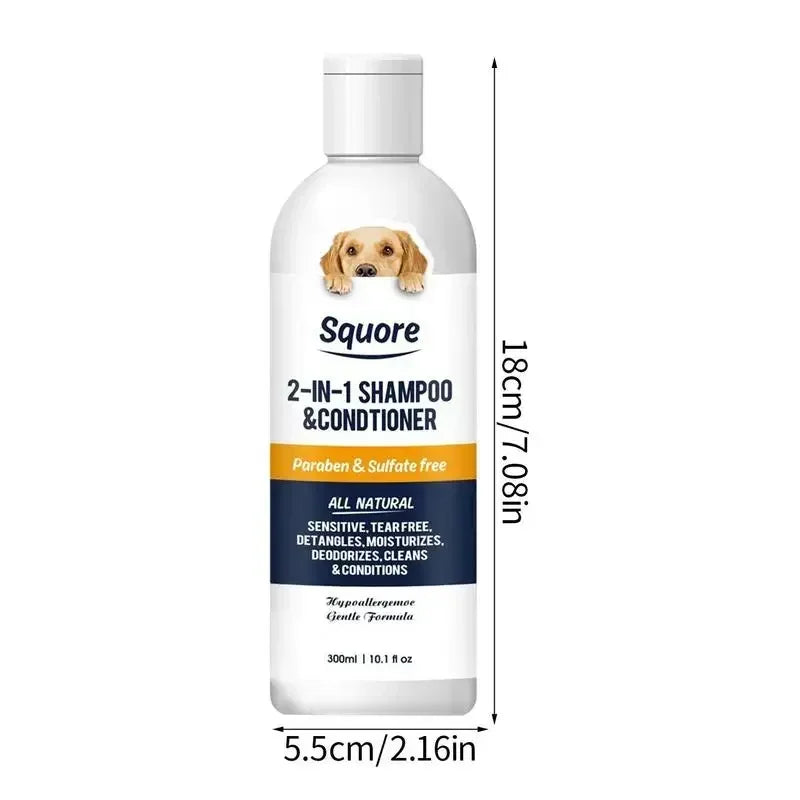 Korean Dogs Cats Shampoo and Conditioner 300ml Hairless Anti-Loss Treatment Dog Moisturizing Dog Shampoo for Sensitive Skin PH Balanced