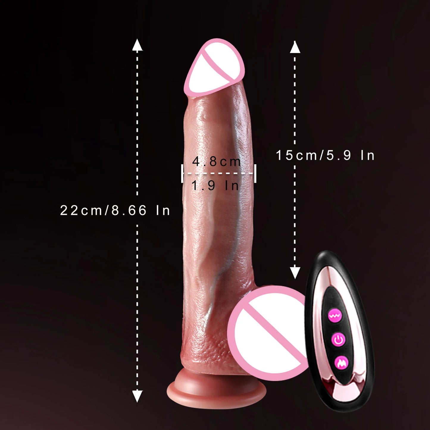 Adult Realistic Dildo Vibrator Rechargeable Silicone Penis Sex Toy For Women Remote Control G-spot Dildo With 3 Telescopic 9 Vibrating