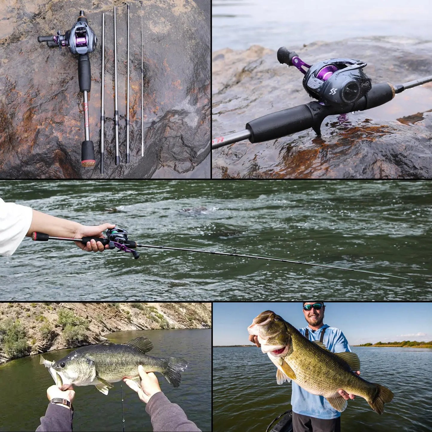 NEW Arrivals 5 Colors Full Set + Gift  1.7m Fishing Left/Right Rod Carbon Fiber Casting Rod and Baitcasting Reel combo with Free Line As Gift Max Drag 8kg for Sea Bass Professional Fishing Supplies