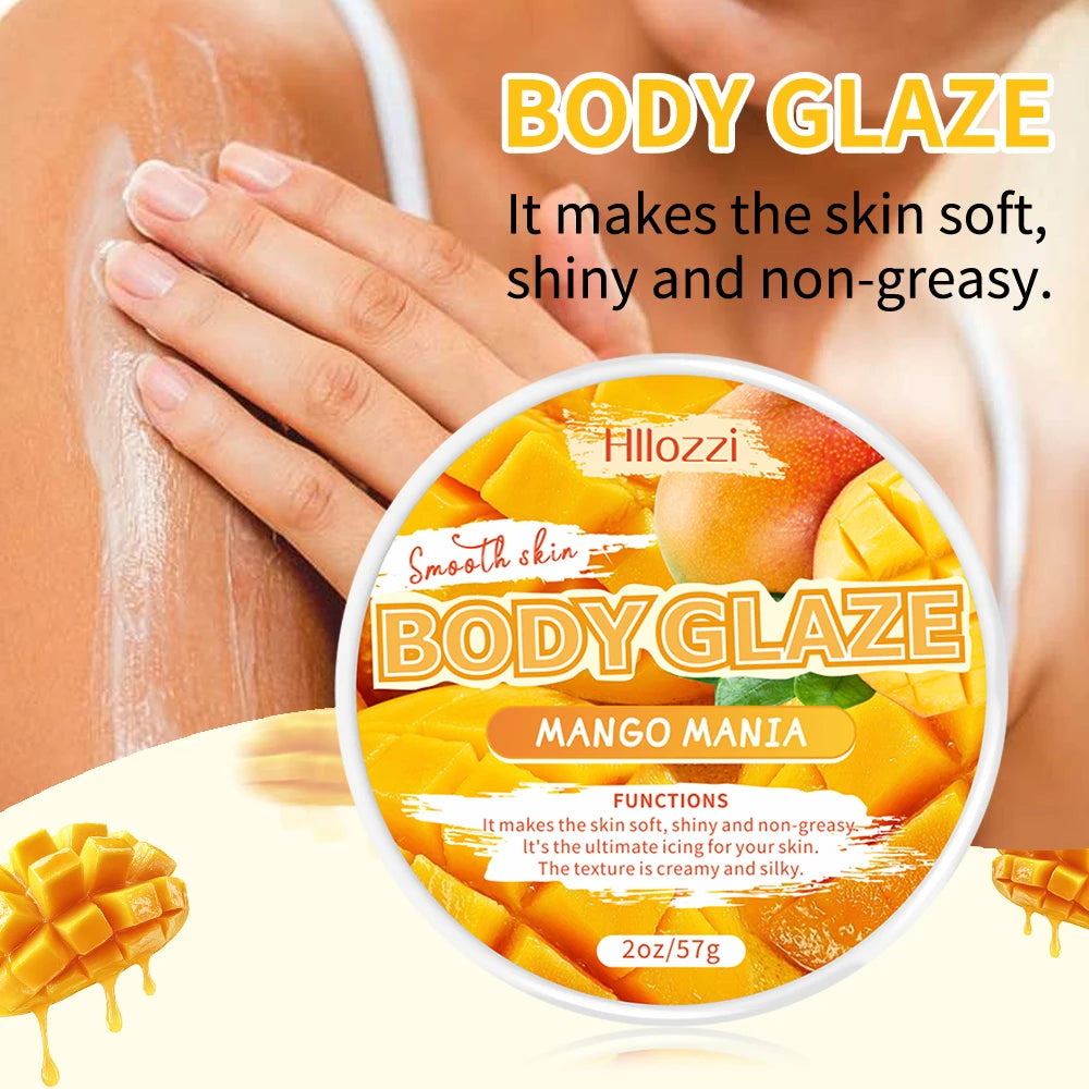 3 PCS Set Mango Body Glaze Drops and Oil Set includes a Rollerball Applicator, Suitable for Dry Skin, Providing Moisturizing Hydrating Skin Care Sets Korean Products