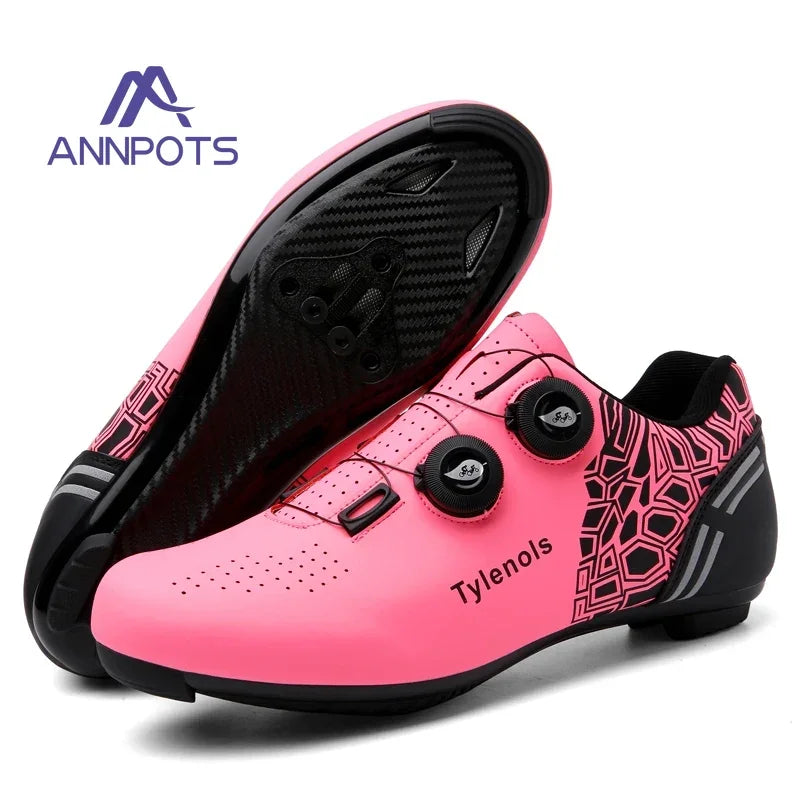NEW 37-47 Size Blue/Black/Pink Color Professional Women's Cycling Speed MTB Shoes Women Men's Cycling Sneakers Road Mountain Bike Racing Shoes