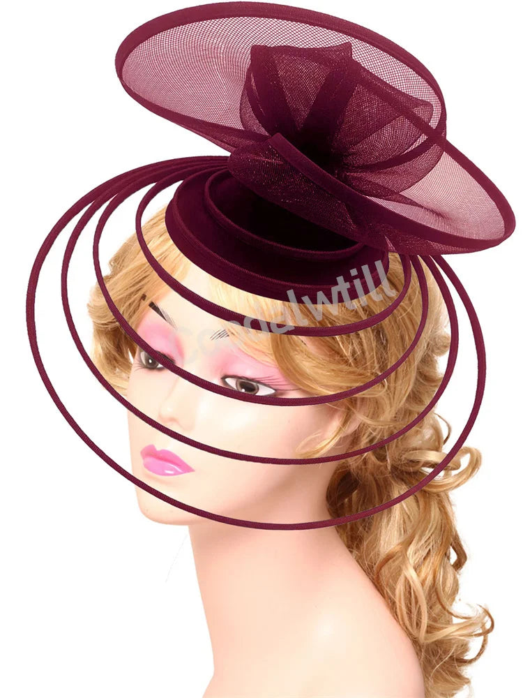 18 Colors Luxury Evening Wedding Tea Cocktail Party Mesh Fascinator Wedding Hat Women Blue Pillbox Cap For Royal Ascot Party Tea Headpiece Bride Wedding Headwear Ladies Apparel Accessories