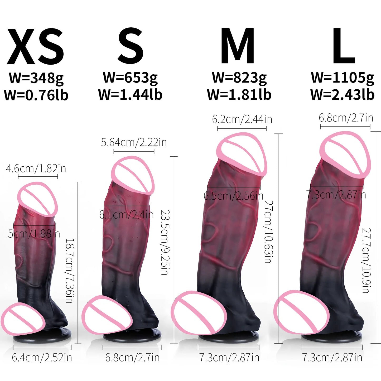 XS 18.7CM--L 27.7CM  Large Dildo Realistic Penis Strap On Dildos Silicone Anal Plug Vagina Massage Sex Toys Products  For Women Men Masturbator Big Dick 18+ Adults Sex Shop Supplies