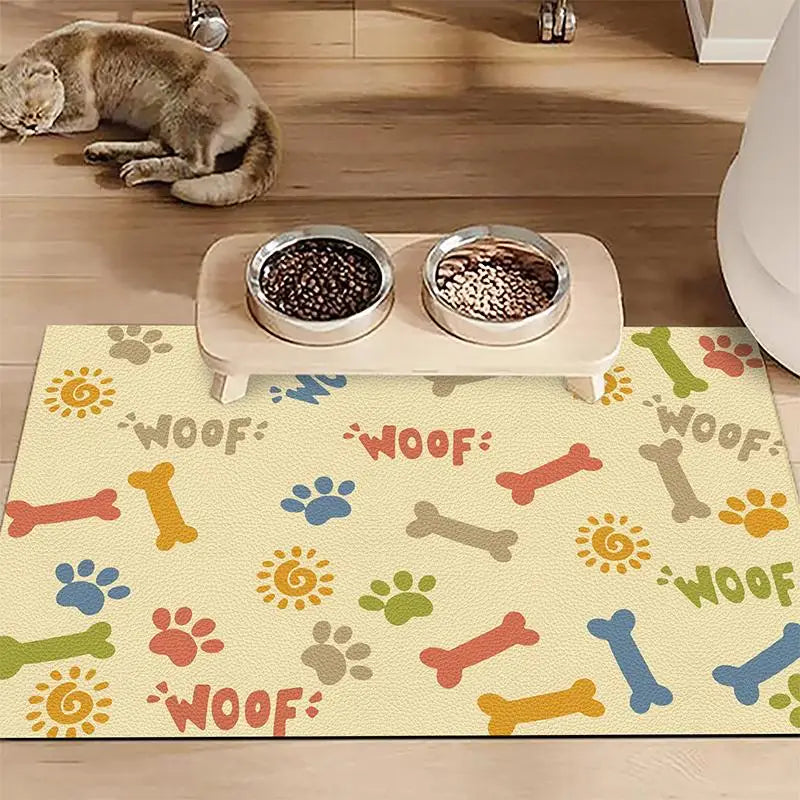 Pet Supplies Mat Domestic Cat Dog Feeding Mat Pet Placemat For Food Water Bowl With Waterproof Quick-Drying Floor Mat Pet Supplies