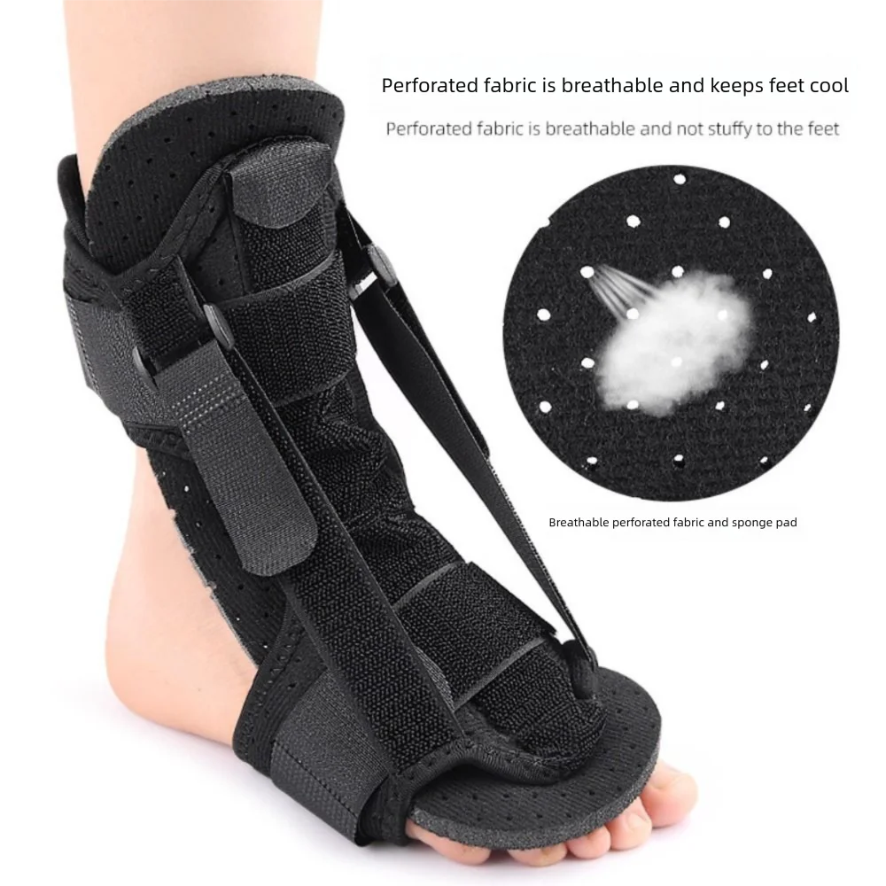 Double Support Plantar Fasciitis Splint Compression Breathable Dorsal Drop Foot Orthopedic Brace Adjustable Skin-friendly Health Care Supplies