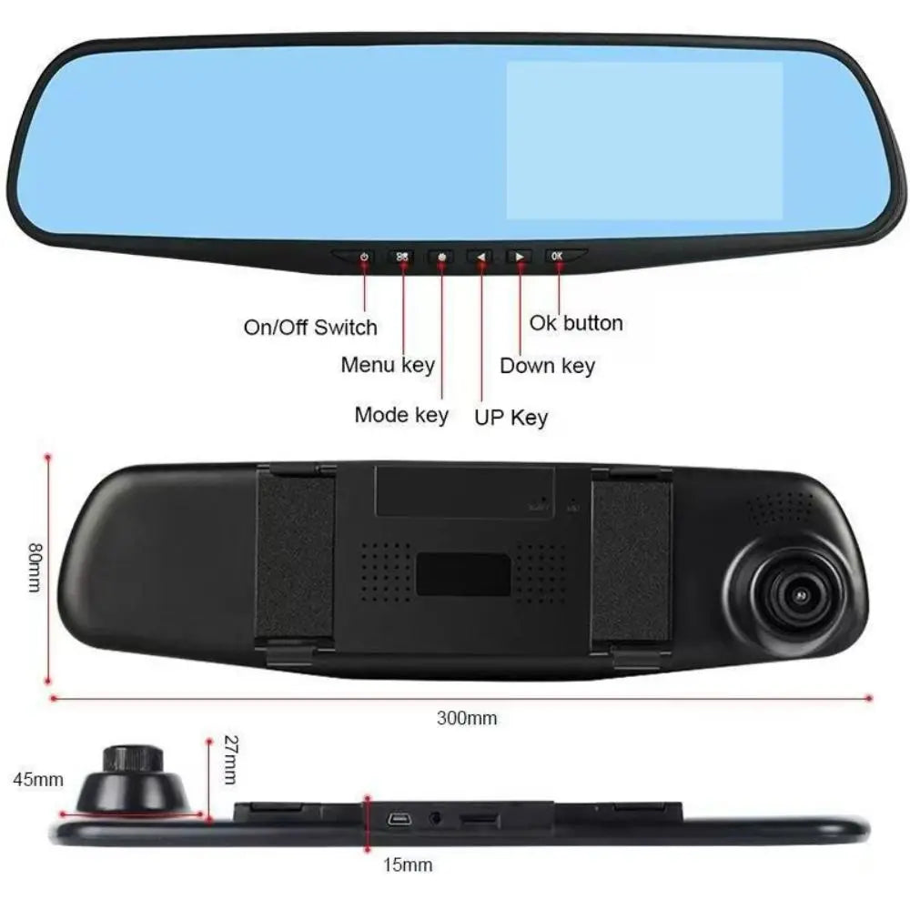 NEW Dual Lens Dash Camera 1080P HD Recording Car DVR Night Vision Pedestrian Detector Wide Angle Vehicle Recorder Vehicle Monitoring Security Supplies