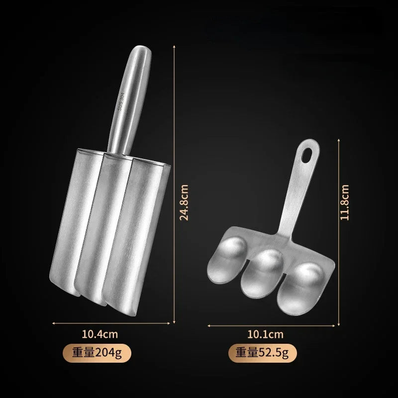 1/2/3 Slots Links Make Easy-Release Non-Stick Meatball Maker Set - Manual Meatball Spoon for Effortless Fish Balls-Ideal Kitchen Tool for Home Cooking Accessories