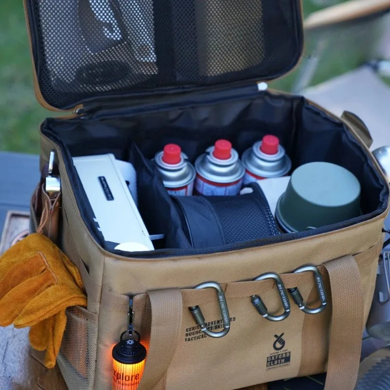 NEW Arrivals Outdoor Camping Food Drinks Delivery Folding Storage Box, Picnic BBQ Tableware, Kitchenware, Outdoor Travel Tactical Storage Lunch Bag, Large Capacity Case