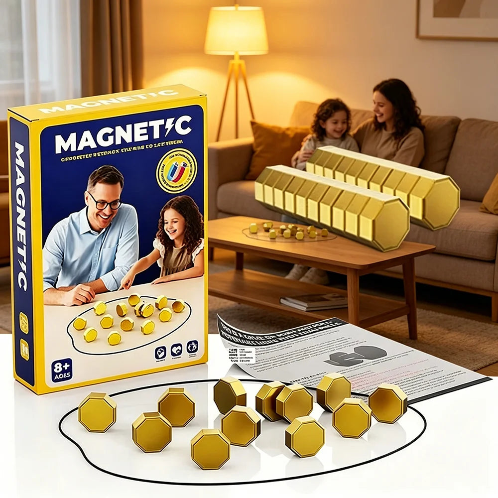 Family Party Games Magnetic Stones Game Interactive Magnet Board Strategy Game for Family Kids Adults High Quality Longest Side 3.4cm