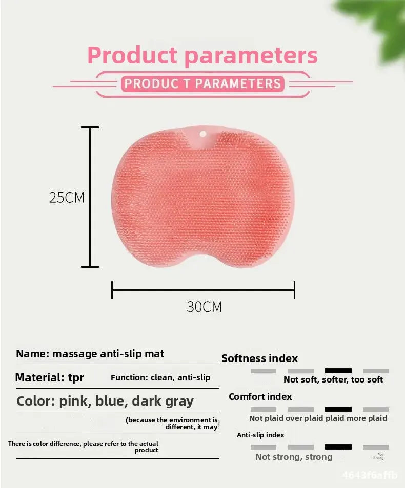 NEW Arrivals 5 Colors Lazy Person Back Scrubbing Bath Brush Silicone Massage Foot Cleaning Wall Mounted Back Rubbing Brush Bathroom Accessories