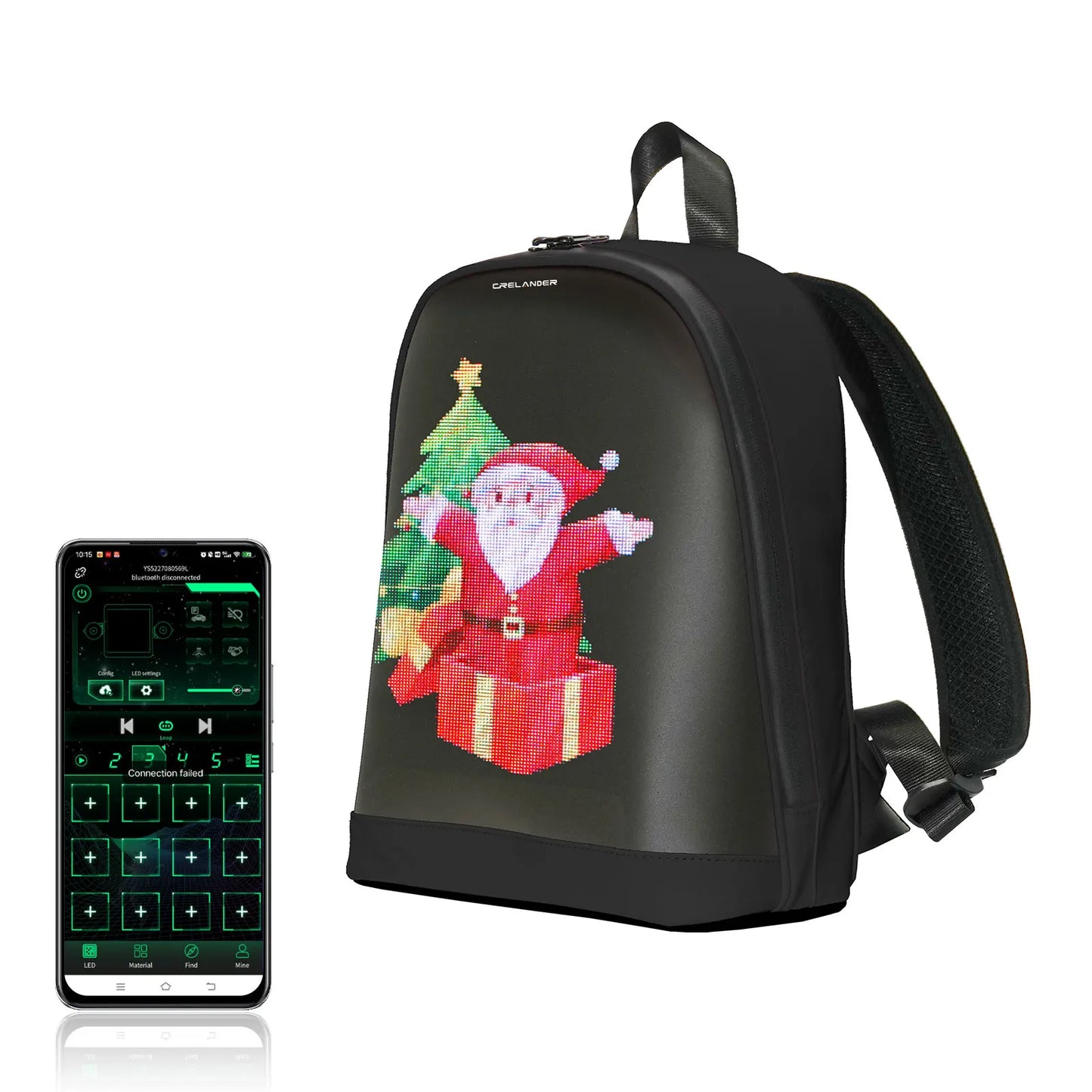 NEW Arrivals  Outdoor Travel T7 Mini  LED Advertising Display Backpack Bluetooth APP Control DIY Display Waterproof Colorful Outdoor Travel Backpacks School Bags Students Bag Smart Backpack