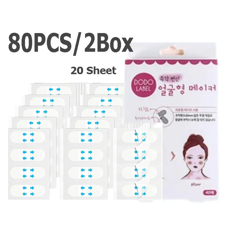 120PCS Set Sheets V Lift Face Sticker Invisible Makeup Adhesive Lift Face Tape Slim Patch Breathable Sticker Lifting Tighten Chin Women Cosmetic Supplies