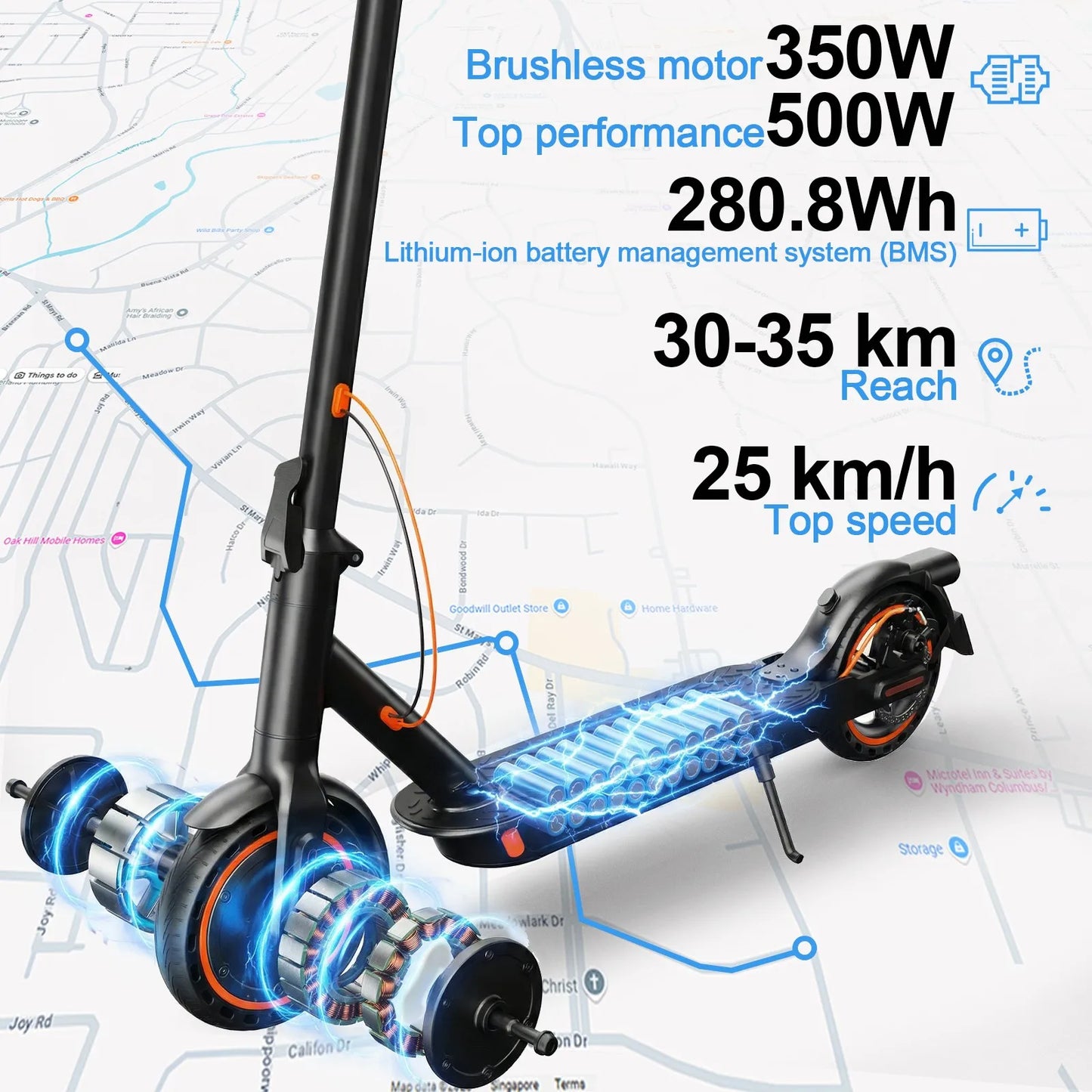 Just Arrived  T3 Foldable and Portable Electric Scooter with APP Control, 350W 36V 7.8Ah Motor, 25km/h Speed, 8.5" Tires