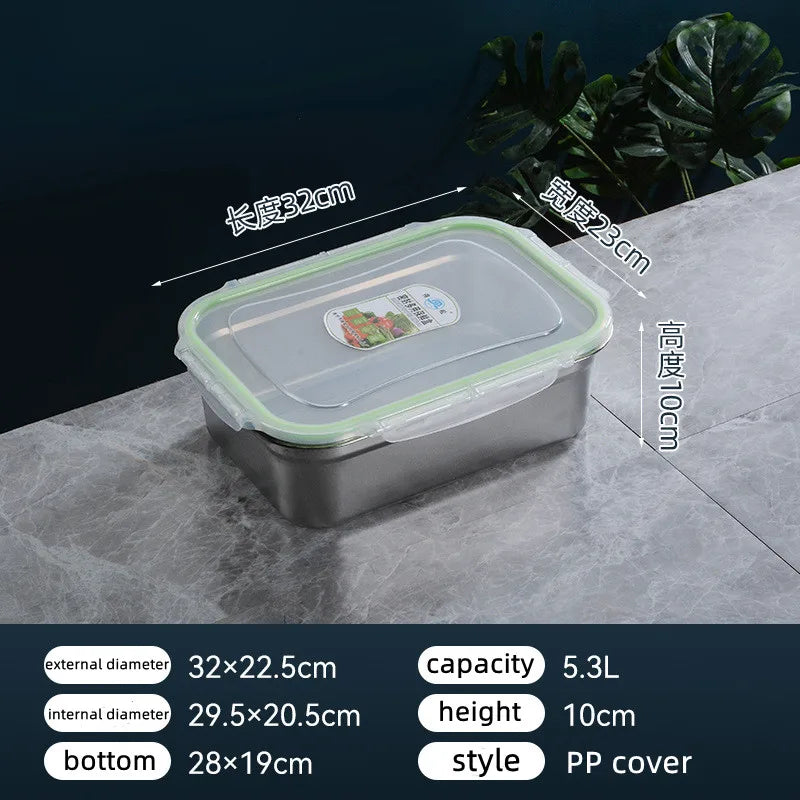 304 Stainless Steel Thermal  Insulation 100/1600/2500/3500/5300ml Top Quality Lunch Box Student Worker Portable Leak-Proof Fresh-keeping Sealed Box Food Storage Picnic Camping Barbeque Box Kitchenware Tools