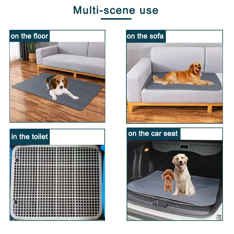Reusable Dog Urine Pee Pad Blanket Absorbent Diaper Washable Puppy Training Pad Pet Bed Urine Mat for Pet Car Seat Cover Pet Supplies