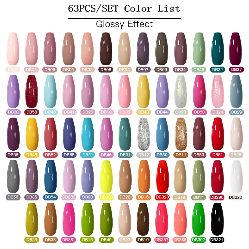 NEW Arrivals 24/40.120PCS Set Colors Gel Nail Polish Set Semi Permanent Hybrid Gel Varnish Set Base Top Coat Soak Off UV LED Nail Gel Kits Manicure Pedicure Accessories Nail Care Tools Sets Cosmetic Supplies