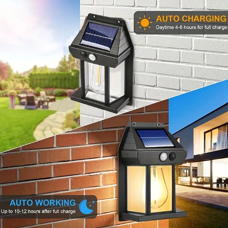 NEW 4 PCS Set Solar LED Wall Lights IP44 with 3 Mode Button Controls for Outdoor Villa Garden Courtyard Lighting Decoration