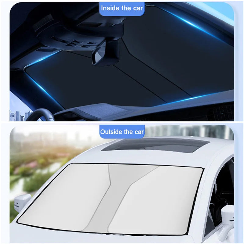 Car Windshield Sun Shade Cover Foldable Front Window Sun Visor Blocks UV Reflective Car Parasol Sunshade Protector Cover