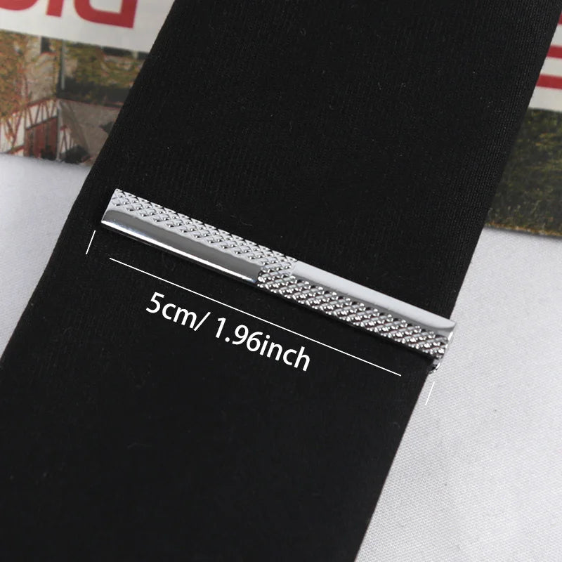 Classics Metal Silver Color Tie Clip for Men Simple Bar Clasp Practical Necktie Clasp Clip Gentleman Tie Pin Male Apparel  Accessories