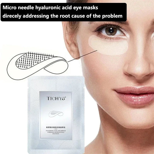 NEW BUY 10 Get 12 Free Micro-Needle Eye Patch Hyaluronic Acid Anti-Wrinkle Eye Mask Fine Lines Remove Moisturizing Eye Mask Women Beauty Salon Spa Supplies