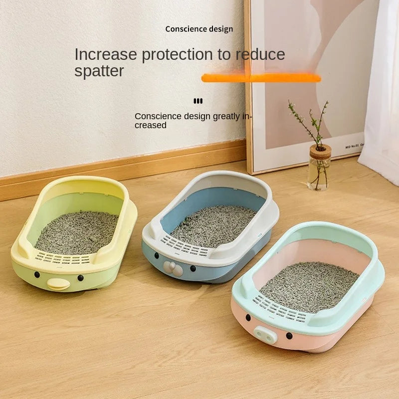 Sandboxes for Cat Litter Box Oversized Toilet Smart Semi Enclosed Anti External Splashing Supports Long Cat