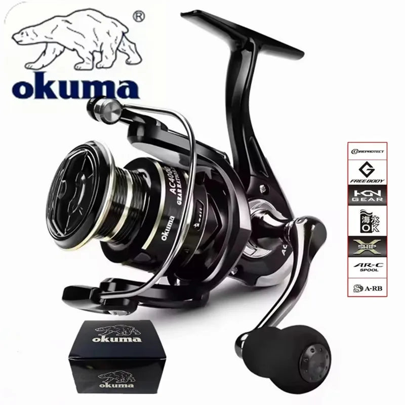 Original OKMUA Spinning Fishing Reel 2000 - 7000 Series Ultralight Max Drag 10kg 5.2:1 Surfcasting Spinning Reel Saltwater Jigging Reels Fishing Accessories