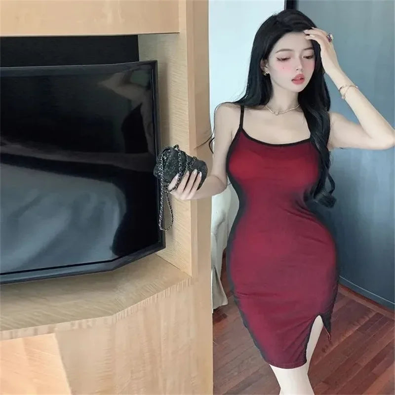 S-2XL Plus Size Women's Sexy Trendy Mini Dress Netting Wrap Bodycon Sexy Chic Night Clubwear Evening Party Sleeveless Strapless Split Short Dress Women Apparel Supplies