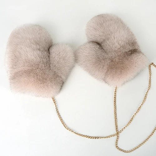 NEW Arrivals Hot Sale Winter Women Luxury Natural Real Fox Fur Gloves Warm 100% Genuine Fox Fur Mittens Girl Fashion Luxury Real Fox Fur Glove