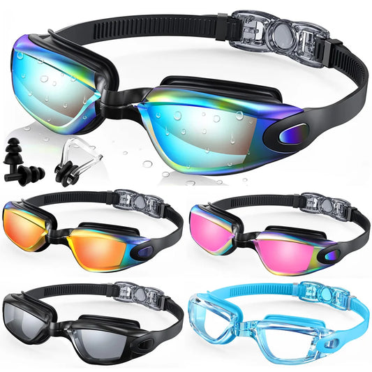 NEW Arrivals 10 Colors Swimming Goggles Professional Waterproof Swim Eyewear Glasses Anti-Fog 100% UV Protection No Leaking For Adult Men Women Youth Sports Supplies