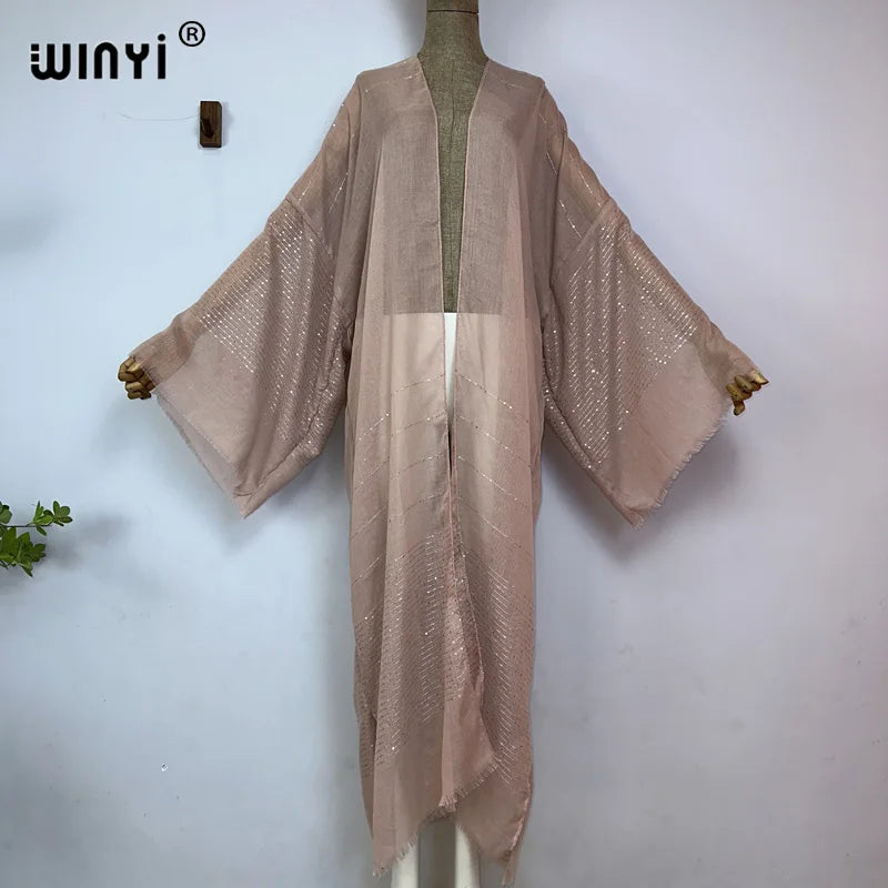 BRAND NEW African Luxury Women 12 Colors/Patterns Bohemian Gold Thread Monochrome Elegant Casual Dress Cardigan Swimwear Swimsuit Cover Ups Sexy Kimono Ladies Summer Maxi Cover-Up Dress
