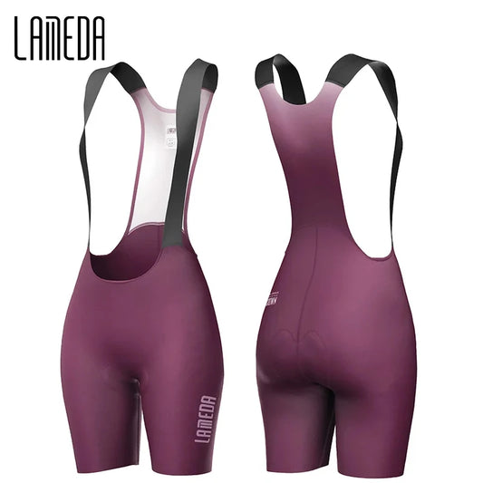 Original LAMEDA Summer Women Professional Cycling Bib Shorts 3D Padded MTB Bicycle Shorts with Shoulder Straps Bike Biking Bib Shorts Pants Quick-Dry Women Cyclist Clothing Supplies
