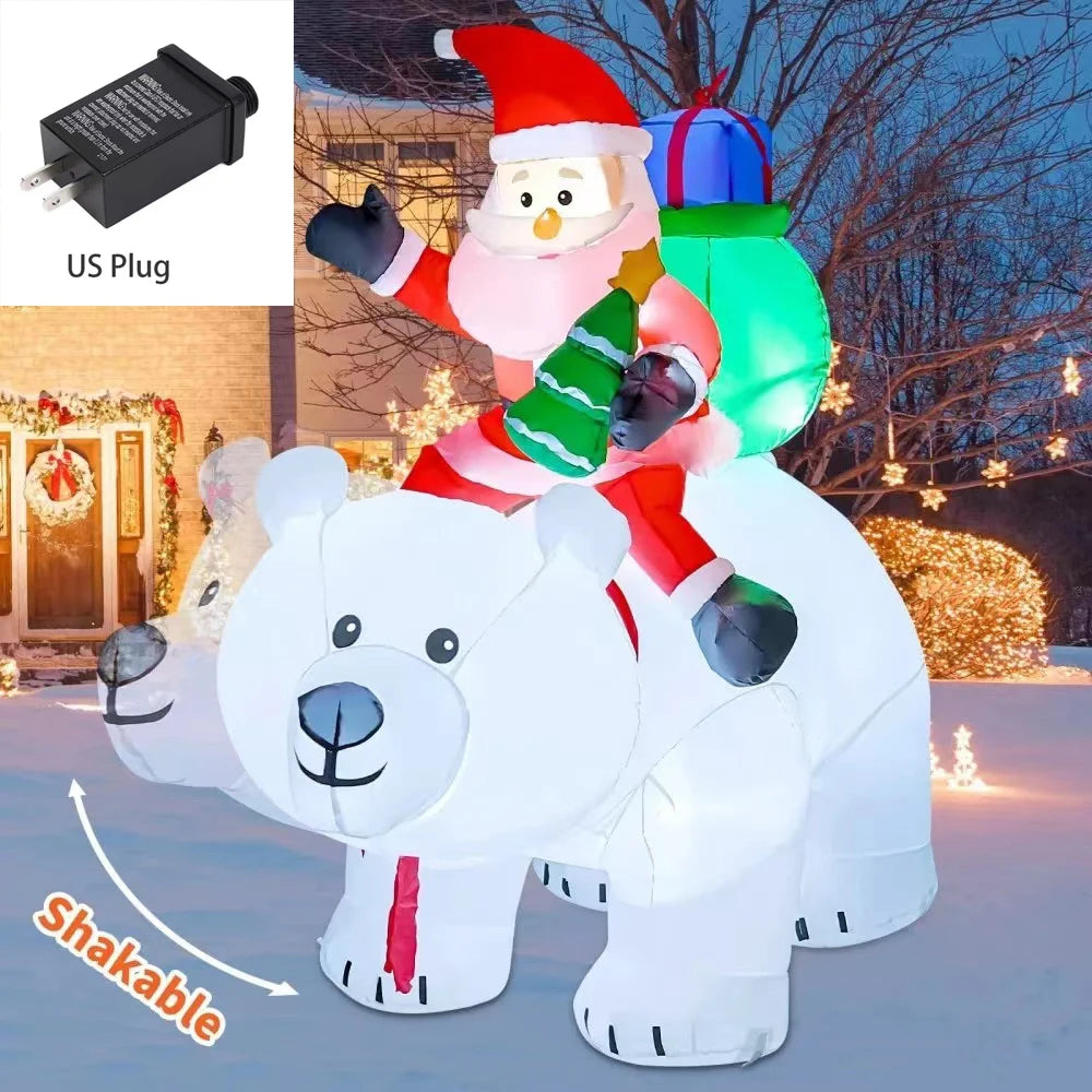 Electronic Christmas Inflatable Decoration Toy Built-in LED Lights Inflatable Model Indoor Outdoor Ornament Xmas Party New Year Garden Decoration