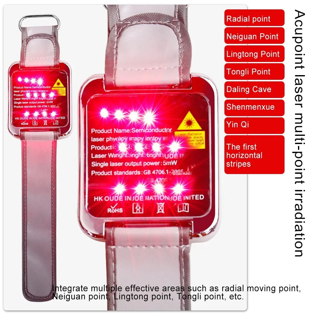 12 Laser 650nm Laser Therapy Wrist Watch LLLT for Diabetes Hypertension Cholesterol Treatment Laser Rhinitis Physiotherapy Medical Accessories Supplies