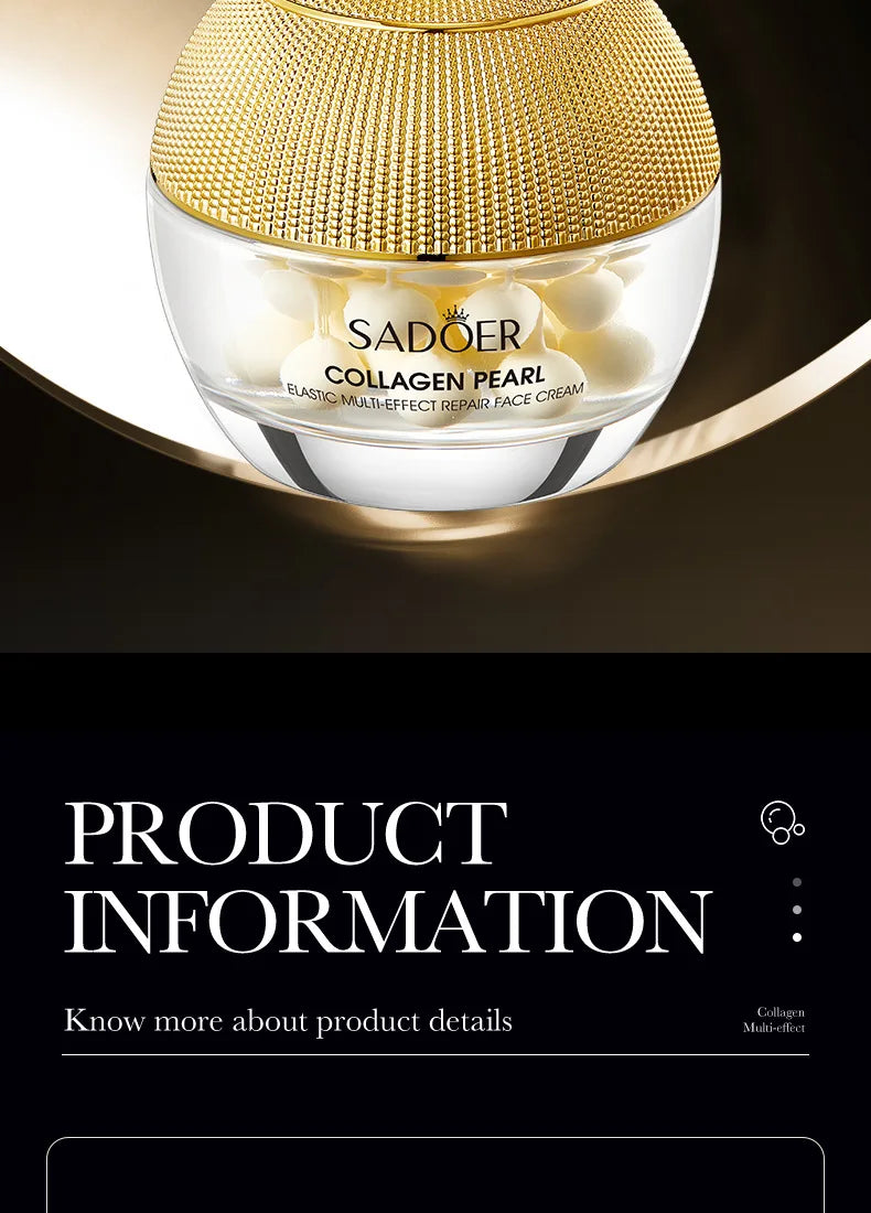 3PCS Set Pearl Cream Collagen Remove Wrinkle Moisturizing Face Cream Nourishing Whitening Skin Care Firming Lifting Anti Aging Women Skin Care Supplies Korean Products