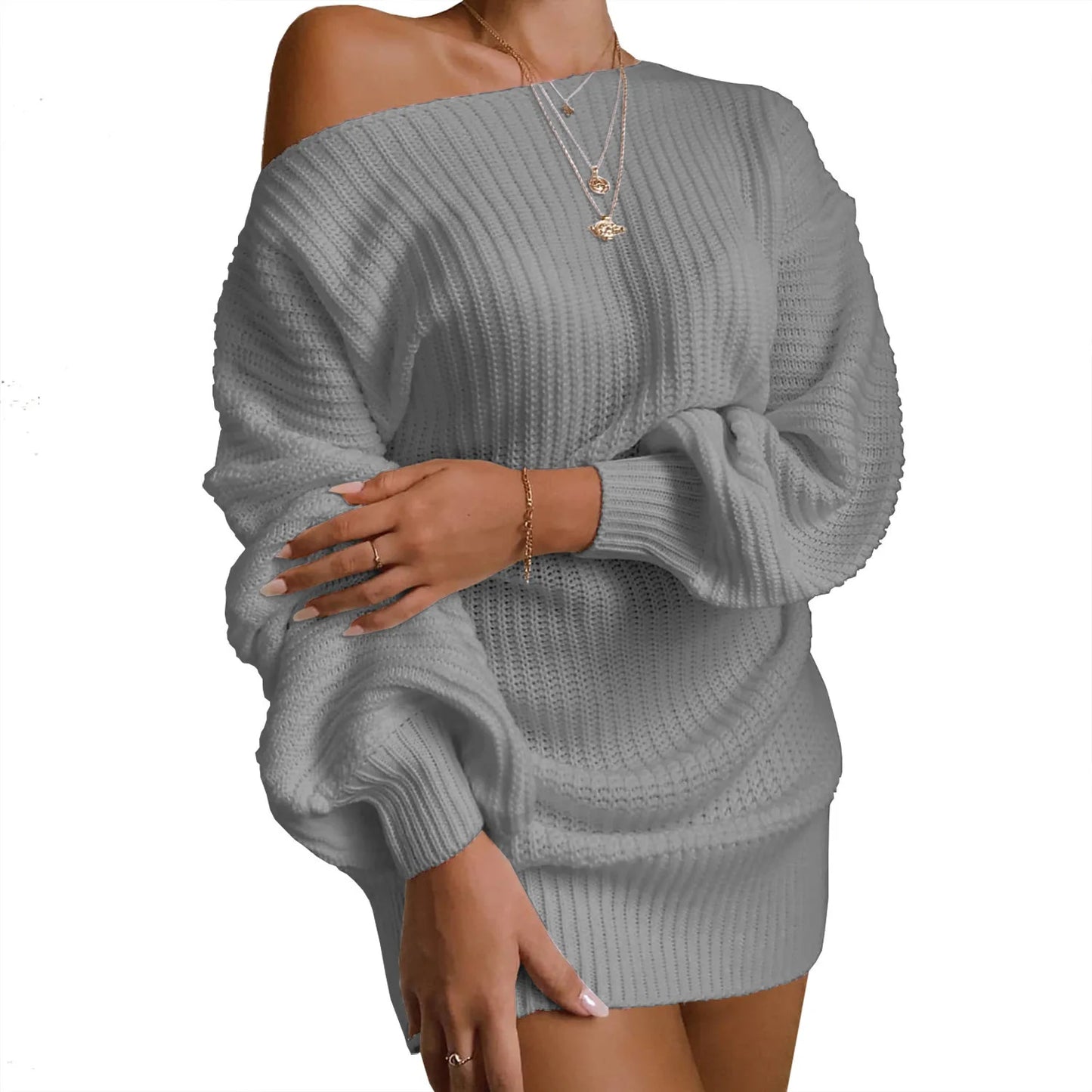 8 Colors S-3XL UK Plus Size Sweaters Women New Fashion Autumn Winter Spring Europe Casual Off-Shoulder Lantern Sleeve Sweater Women's Clothing HHX20247