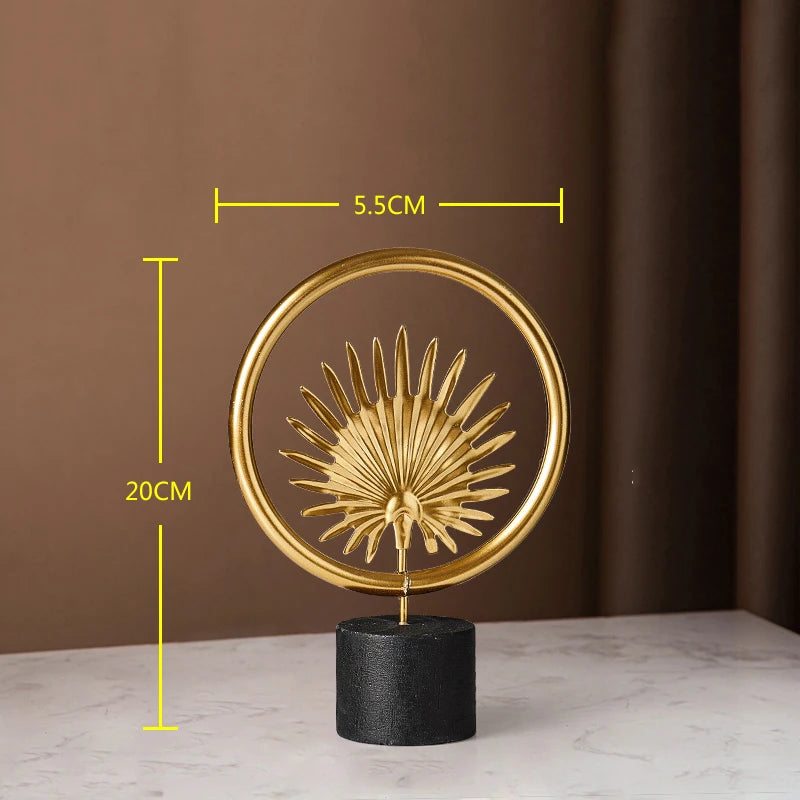 Home Decoration Luxury Accessories Feng Shui Gold Statuette Study Desk Ornaments Luxury Living Room Decoration Figurines Interior