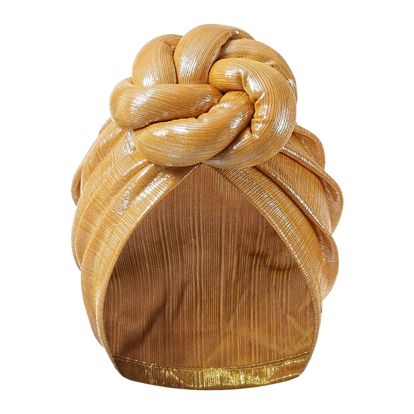 12 Colors Ice Silk Luxury Bonnet For Women Turban Hat Hot Ice Silk Quick-Drying Breathable Laser Personality Trend Ethnic Flower-Wrap Knotted Cap female