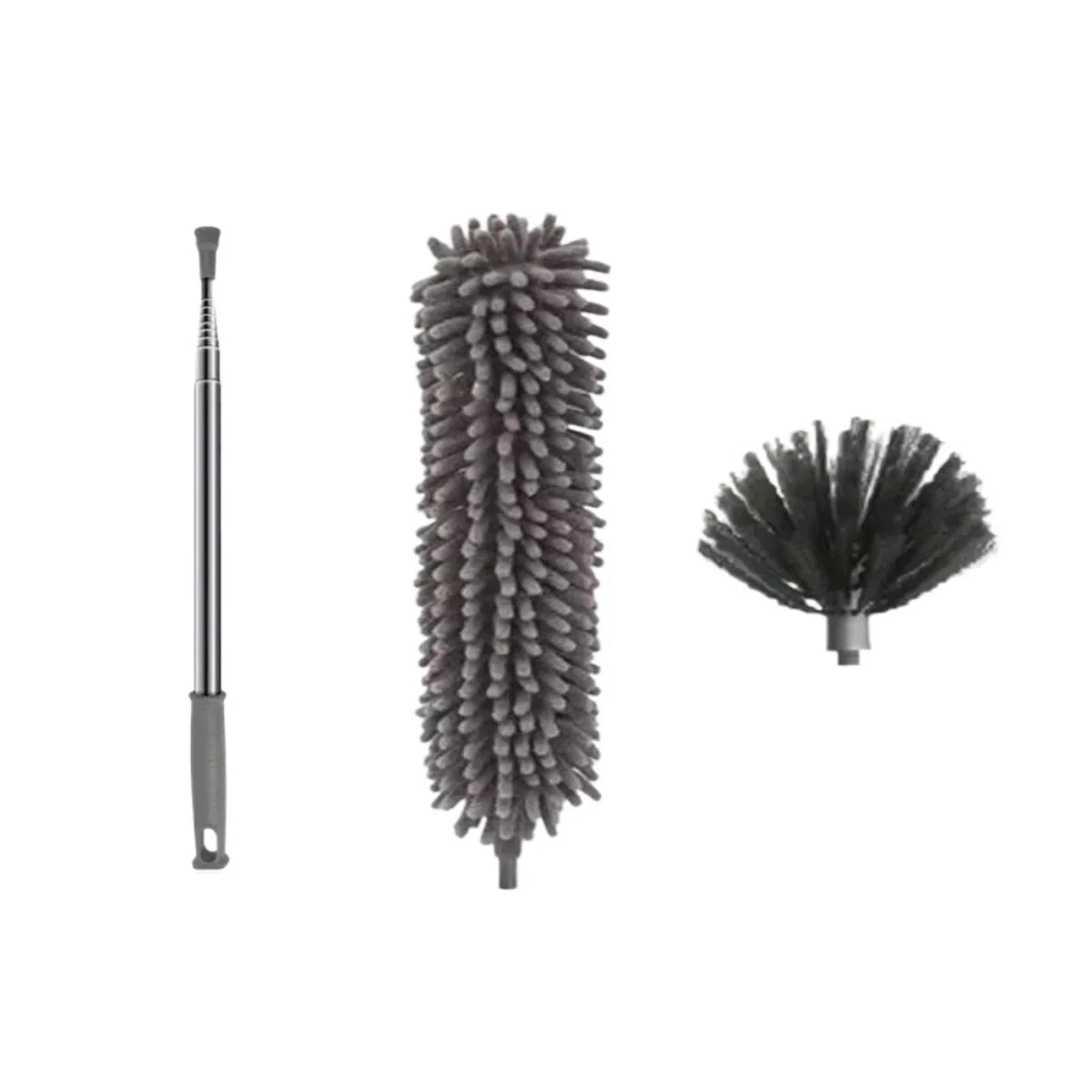 5 PCS Set Microfiber Duster Kit with Extension Pole Retractable for Ceilings Fans Blinds Car Furniture Cobweb Cleaning Household Duster Home Office Cleaning Supplies