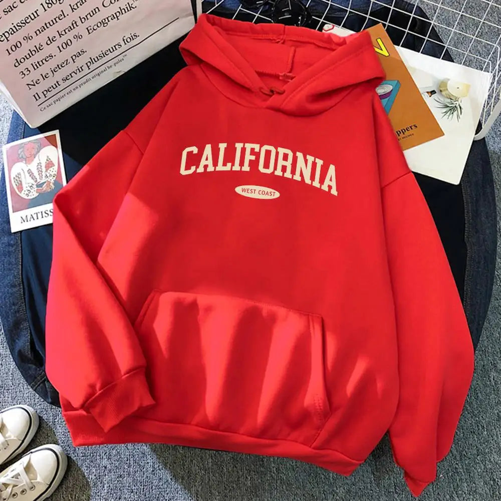 NEW Arrivals S-2XL 12 Colors California West Coast Design Women Hoody Hip Hop All-Match Streetwear Pocket Crewneck Clothes Fleece Comfortable Female Girls Casual Clothing Supplies