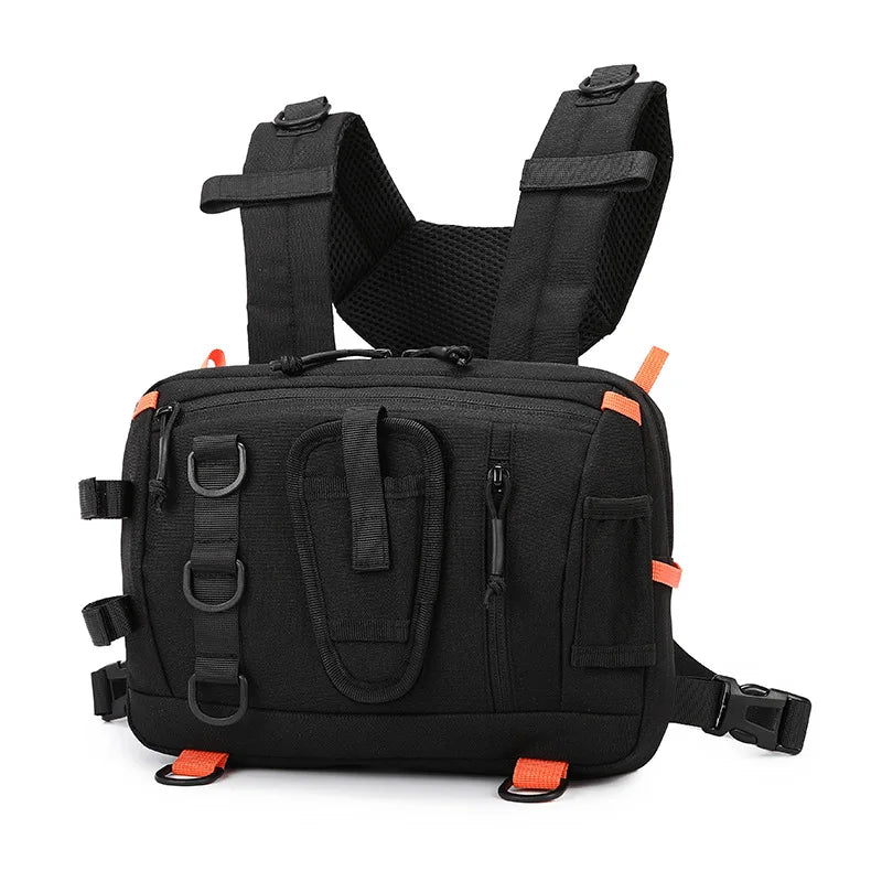 NEW Arrivals Multi-Purposes  Fishing Tactical Chest Bag Camping Hiking Backpack Front Chest and Back Vest Bags Lure Fishing Tackle Bag Fanny Pack Men Climbing Bag