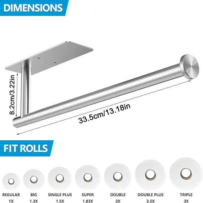 NEW Arrivals Paper Towel Holder Under Cabinet Adhesive Paper Towel Holder for Kitchen Stainless Steel Paper Towel Roll Rack Wall Mounted Home Kitchen Accessories
