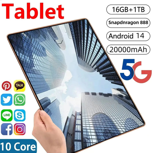 NEW Pad 15 Pro Tablet Android 14 22GB+2TB 20000mAh Snapdragon 888 Original Tablets PC 5G Dual SIM Card WIFI HD 4K Mi Tablet