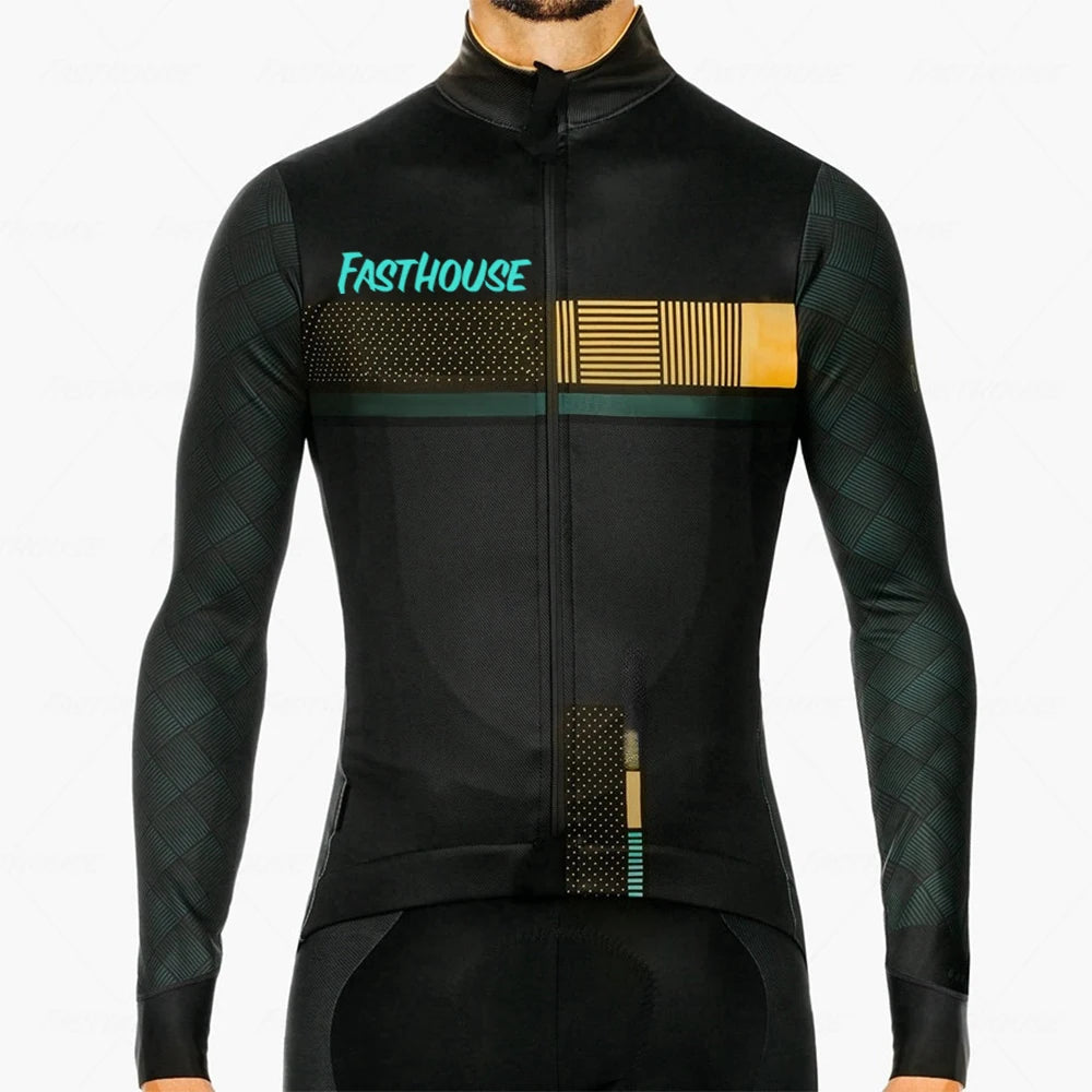 Outdoor Men's Long Sleeve Zipper Cycling Wear Bicycle Mountain Bike FASTHOUSE Quick Dry Sports Cycling Wear