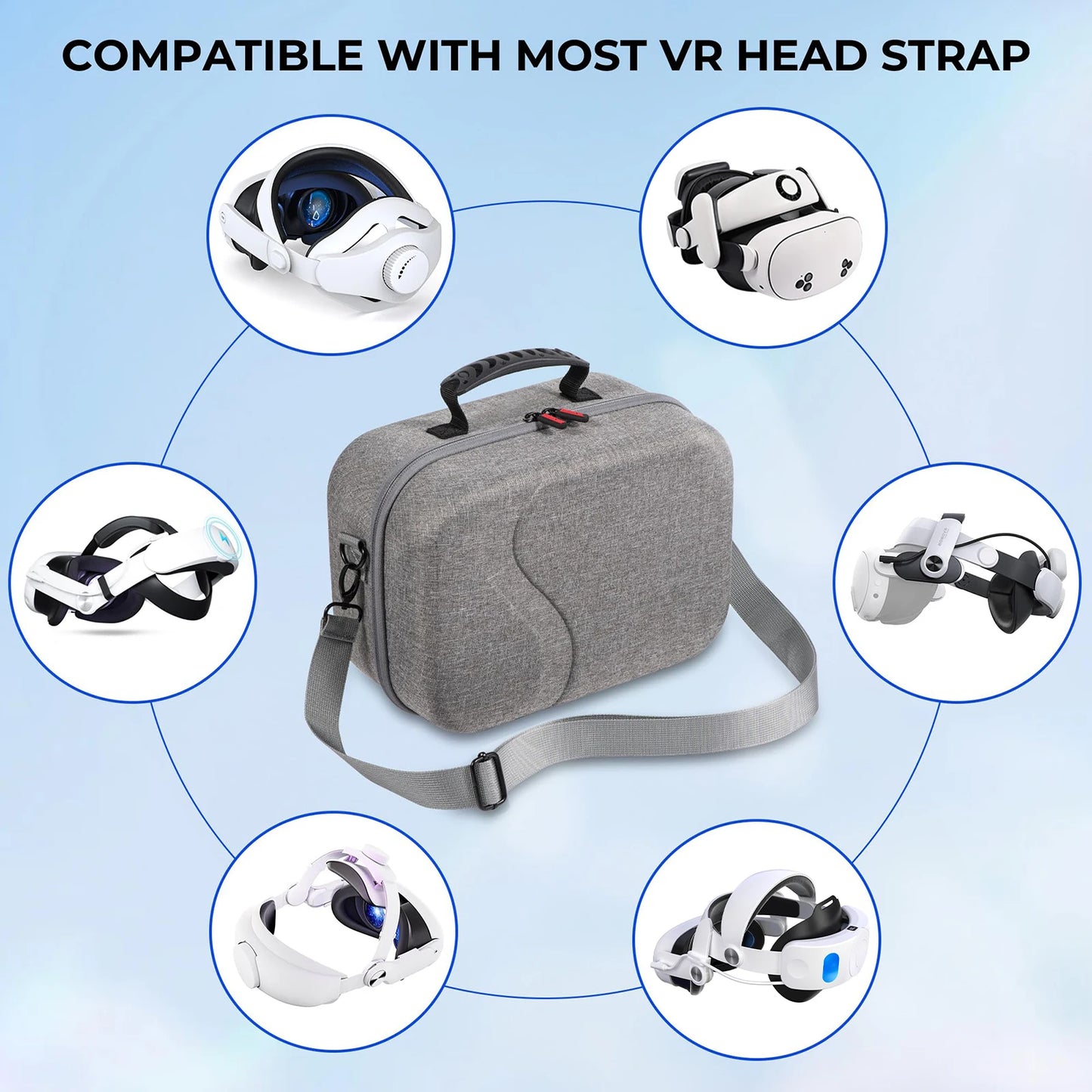 META Quest 10000mAh Battery Comfort Head Strap For Meta Quest 3/3s Replacement Elite Strap PD18W Charging Enhanced Playtime, Carrying Case Gaming Movies