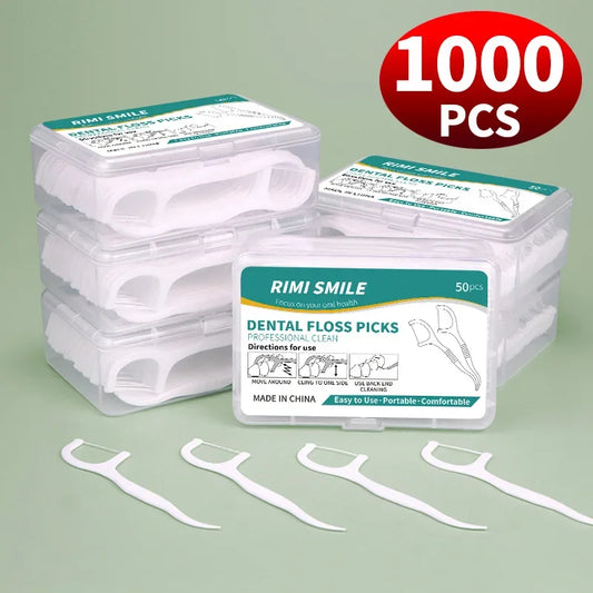 NEW Arrivals Bulk 300/1000PCS Set Dental Floss & Toothpicks Disposable Oral Care Kit Teeth Cleaning Supplies Travel-Friendly Health Care Hygiene Accessories