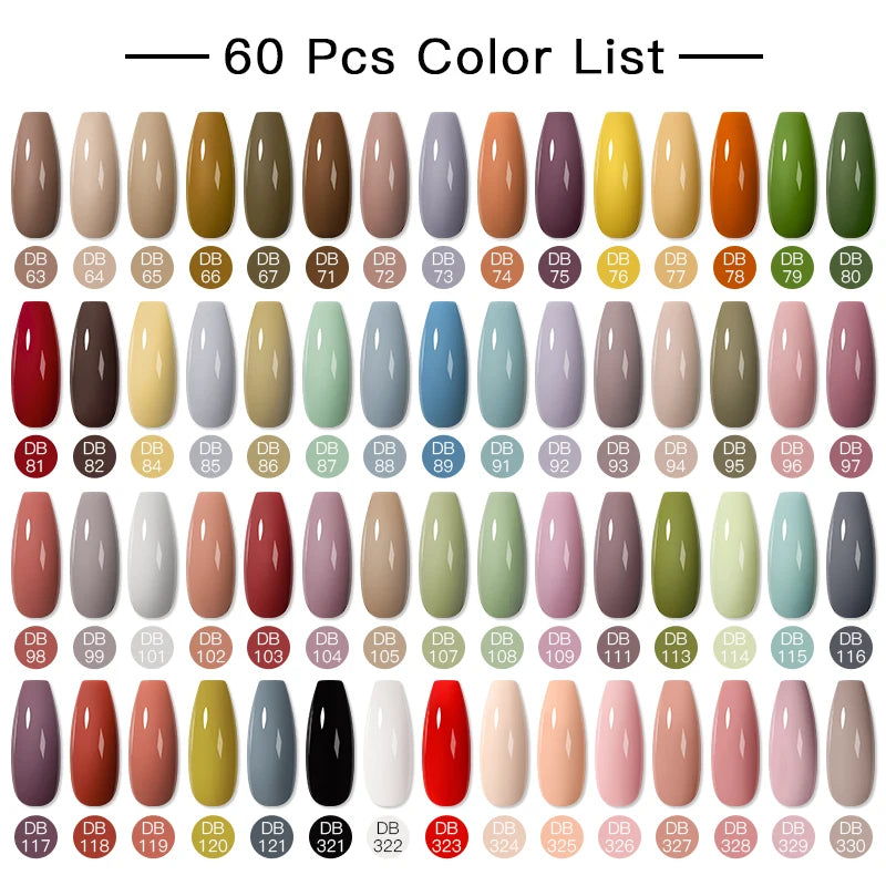 NEW Arrivals 24/40.120PCS Set Colors Gel Nail Polish Set Semi Permanent Hybrid Gel Varnish Set Base Top Coat Soak Off UV LED Nail Gel Kits Manicure Pedicure Accessories Nail Care Tools Sets Cosmetic Supplies