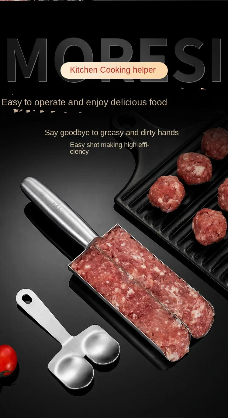 1/2/3 Slots Links Make Easy-Release Non-Stick Meatball Maker Set - Manual Meatball Spoon for Effortless Fish Balls-Ideal Kitchen Tool for Home Cooking Accessories