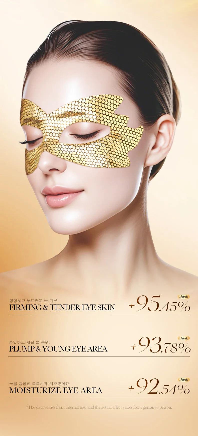 10PCS Set Korean Caffeine Golden Peptide Eye Mask Anti Wrinkle Dark Circle Moisturizing Anti wrinkle Anti-Aging Eye Patches Skin Care